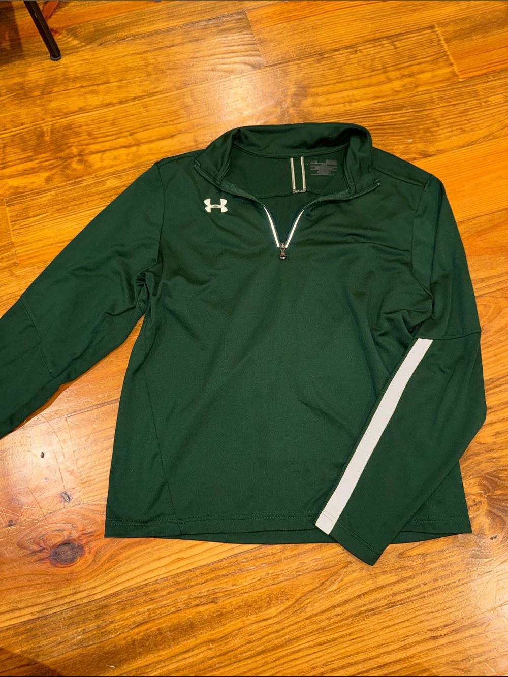 Under Armour Men's Forest Green Quarter-Zip Pullover with White Accent